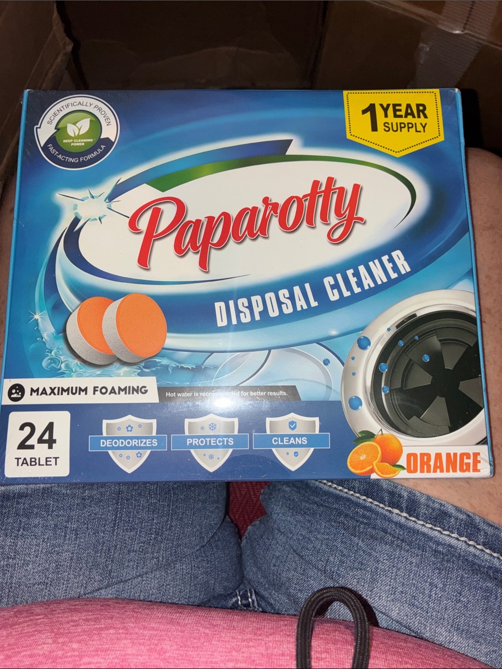 Orange Disposal Cleaner Tablets - 24 Count